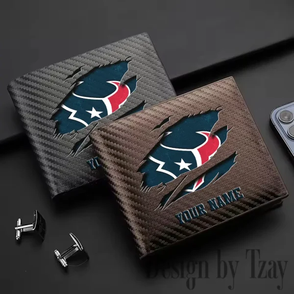 Houston Texans Carbon Wallet ID Credit Card Holder License Money Bag SPTCWCCH013 - Image 2