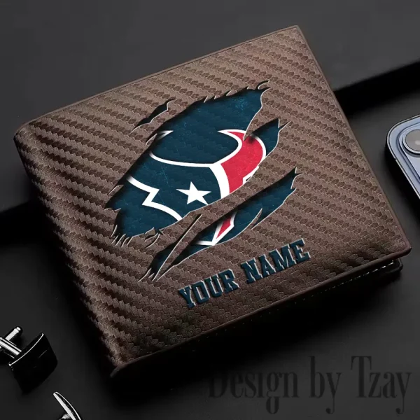 Houston Texans Carbon Wallet ID Credit Card Holder License Money Bag SPTCWCCH013 - Image 3