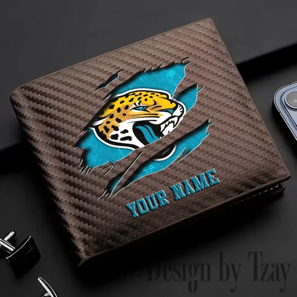 Jacksonville Jaguars Carbon Wallet ID Credit Card Holder License Money Bag SPTCWCCH015 - Image 2