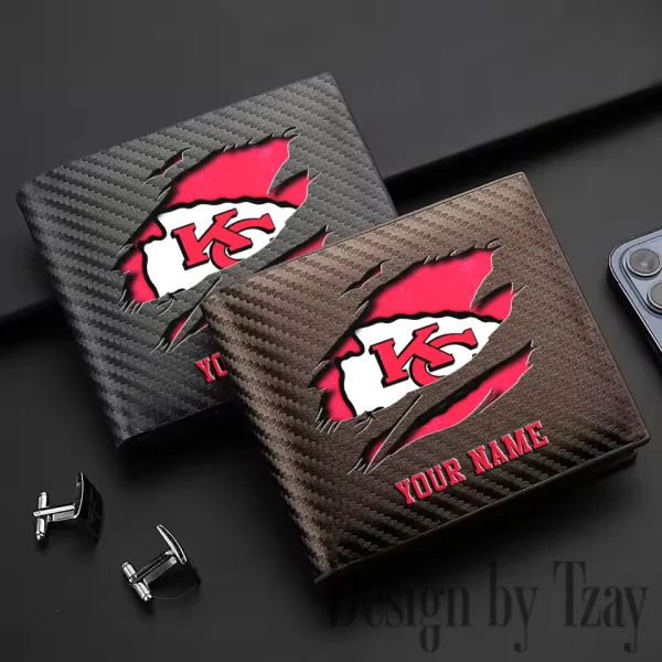 Kansas City Chiefs Carbon Wallet ID Credit Card Holder License Money Bag SPTCWCCH016