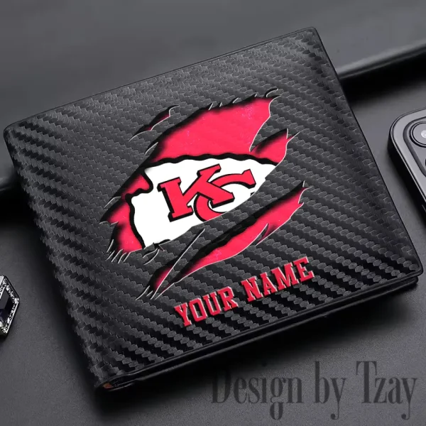 Kansas City Chiefs Carbon Wallet ID Credit Card Holder License Money Bag SPTCWCCH016 - Image 2