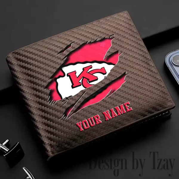 Kansas City Chiefs Carbon Wallet ID Credit Card Holder License Money Bag SPTCWCCH016 - Image 3