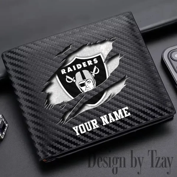 Las Vegas Raiders Carbon Wallet ID Credit Card Holder License Money Bag SPTCWCCH017