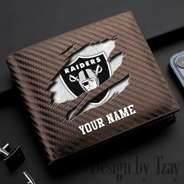 Las Vegas Raiders Carbon Wallet ID Credit Card Holder License Money Bag SPTCWCCH017 - Image 2