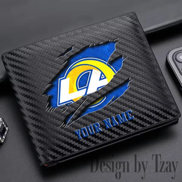 Los Angeles Rams Carbon Wallet ID Credit Card Holder License Money Bag SPTCWCCH019