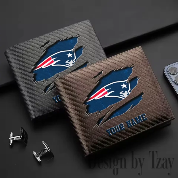 New England Patriots Carbon Wallet ID Credit Card Holder License Money Bag SPTCWCCH022