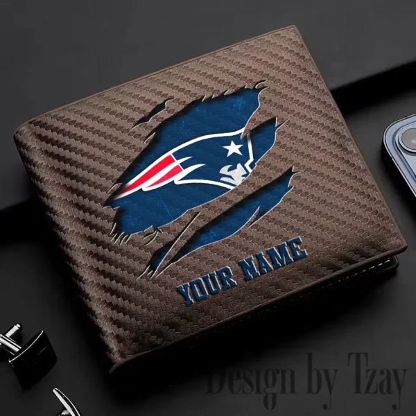 New England Patriots Carbon Wallet ID Credit Card Holder License Money Bag SPTCWCCH022 - Image 2