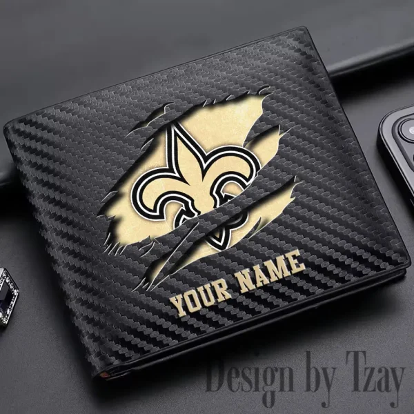 New Orleans Saints Carbon Wallet ID Credit Card Holder License Money Bag SPTCWCCH023 - Image 2