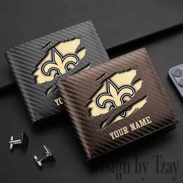 New Orleans Saints Carbon Wallet ID Credit Card Holder License Money Bag SPTCWCCH023 - Image 3