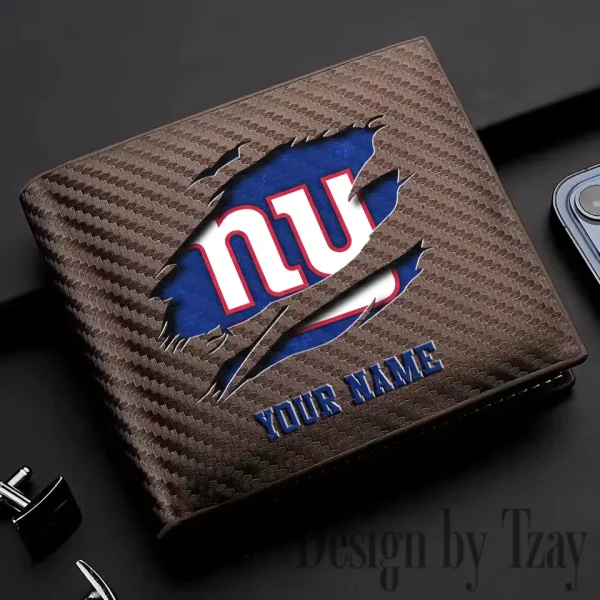 New York Giants Carbon Wallet ID Credit Card Holder License Money Bag SPTCWCCH024
