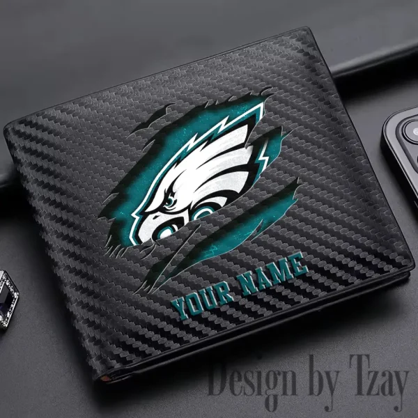 Philadelphia Eagles Carbon Wallet ID Credit Card Holder License Money Bag SPTCWCCH026 - Image 2
