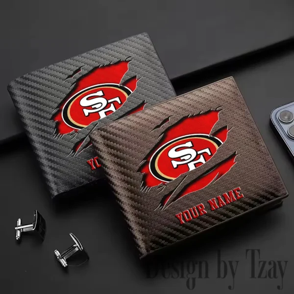 San Francisco 49ers Carbon Wallet ID Credit Card Holder License Money Bag SPTCWCCH028