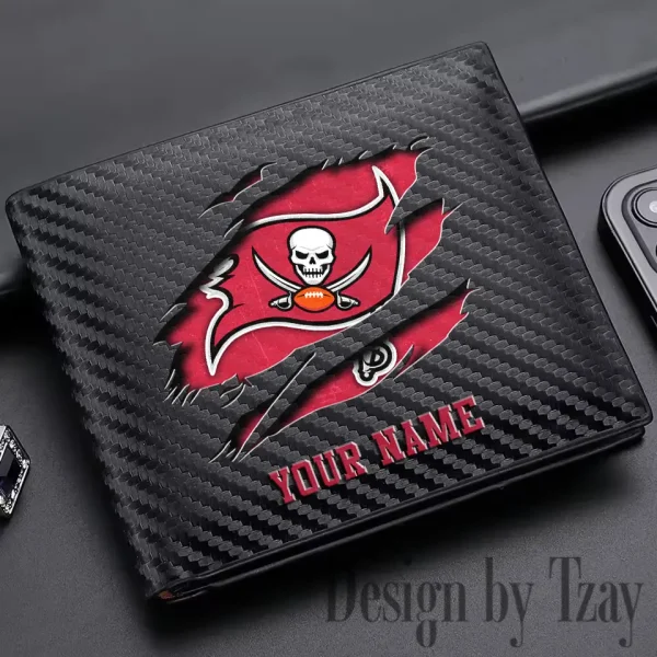 Tampa Bay Buccaneers Carbon Wallet ID Credit Card Holder License Money Bag SPTCWCCH030 - Image 2