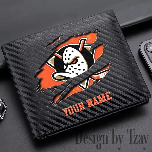 Anaheim Ducks NHL Carbon Wallet ID Credit Card Holder License Money Bag SPTCWCCH033