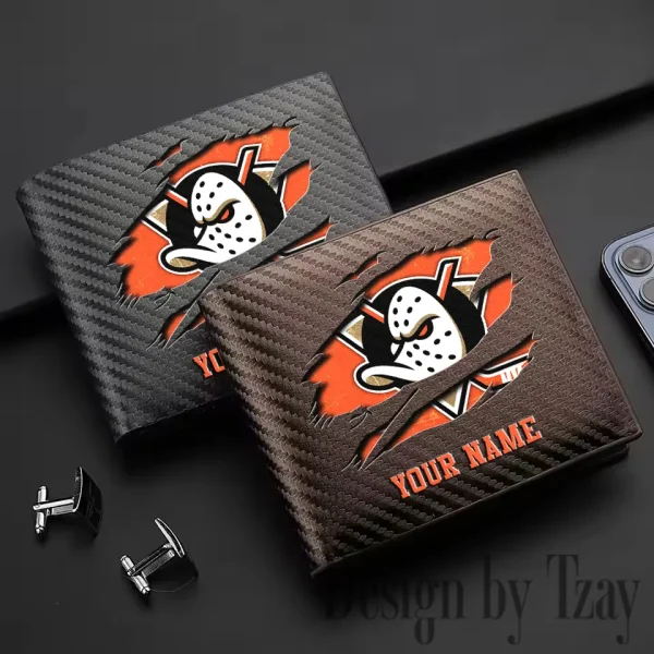 Anaheim Ducks NHL Carbon Wallet ID Credit Card Holder License Money Bag SPTCWCCH033 - Image 2