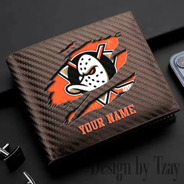 Anaheim Ducks NHL Carbon Wallet ID Credit Card Holder License Money Bag SPTCWCCH033 - Image 3