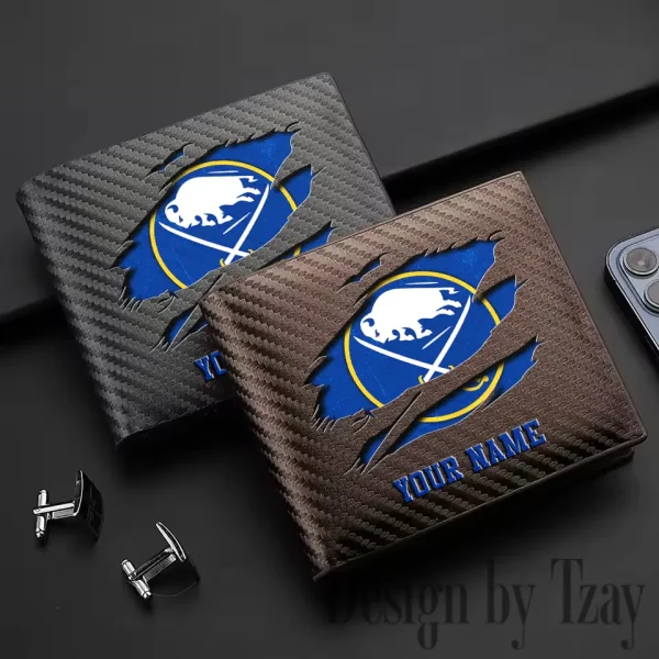 Buffalo Sabres  NHL Carbon Wallet ID Credit Card Holder License Money Bag SPTCWCCH035 - Image 2