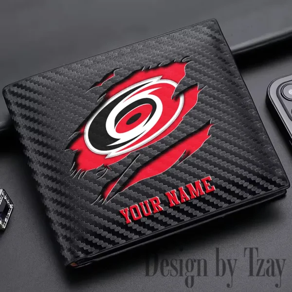 Carolina Hurricanes  NHL Carbon Wallet ID Credit Card Holder License Money Bag SPTCWCCH037