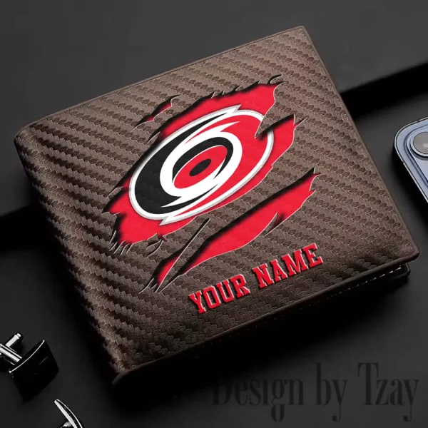 Carolina Hurricanes  NHL Carbon Wallet ID Credit Card Holder License Money Bag SPTCWCCH037 - Image 2