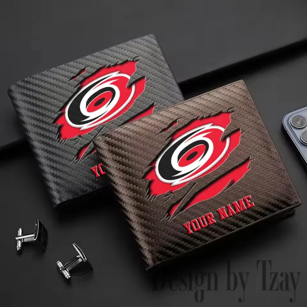 Carolina Hurricanes  NHL Carbon Wallet ID Credit Card Holder License Money Bag SPTCWCCH037 - Image 3