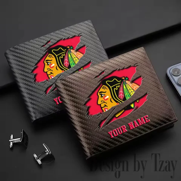 Chicago Blackhawks NHL Carbon Wallet ID Credit Card Holder License Money Bag SPTCWCCH038 - Image 2