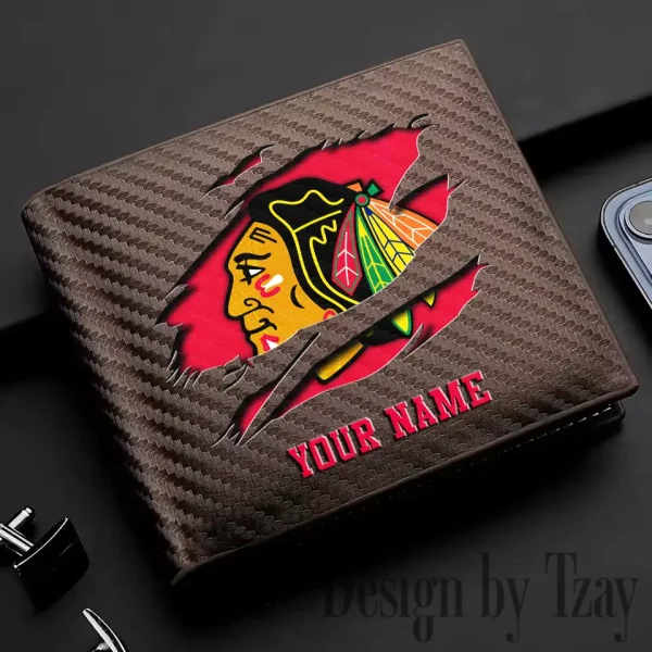 Chicago Blackhawks NHL Carbon Wallet ID Credit Card Holder License Money Bag SPTCWCCH038 - Image 3