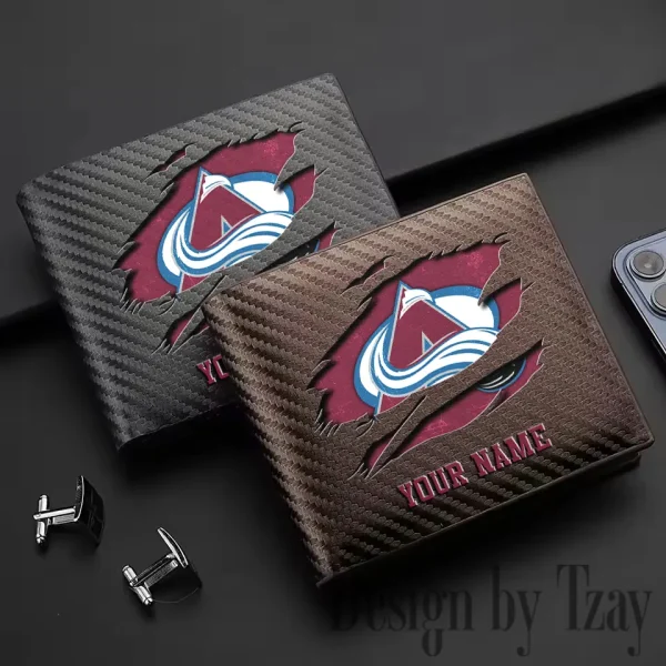 Colorado Avalanche NHL Carbon Wallet ID Credit Card Holder License Money Bag SPTCWCCH039
