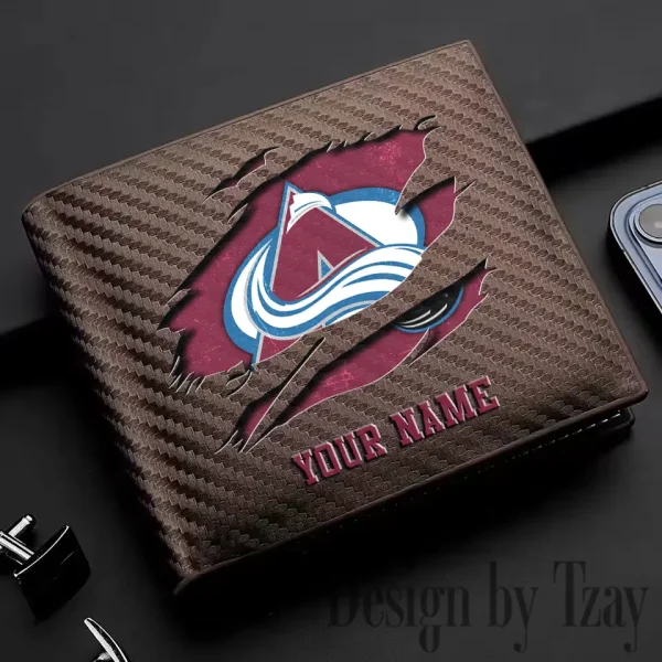 Colorado Avalanche NHL Carbon Wallet ID Credit Card Holder License Money Bag SPTCWCCH039 - Image 2