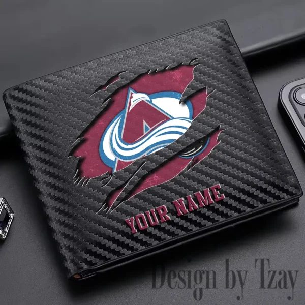 Colorado Avalanche NHL Carbon Wallet ID Credit Card Holder License Money Bag SPTCWCCH039 - Image 3