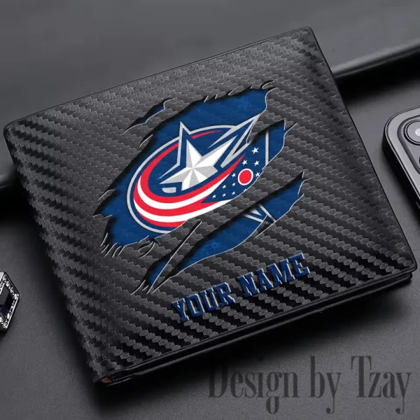 Columbus Blue Jackets NHL Carbon Wallet ID Credit Card Holder License Money Bag SPTCWCCH040 - Image 2