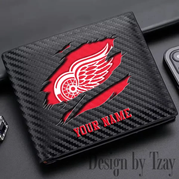 Detroit Red Wings  NHL Carbon Wallet ID Credit Card Holder License Money Bag SPTCWCCH042