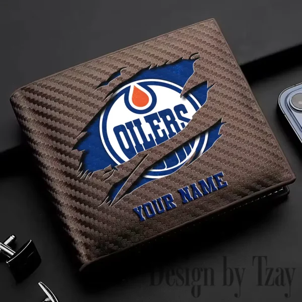 Edmonton Oilers NHL Carbon Wallet ID Credit Card Holder License Money Bag SPTCWCCH043