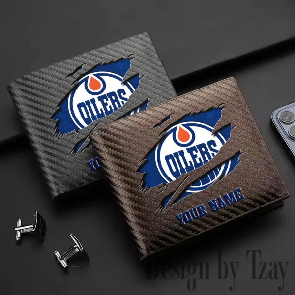 Edmonton Oilers NHL Carbon Wallet ID Credit Card Holder License Money Bag SPTCWCCH043 - Image 3
