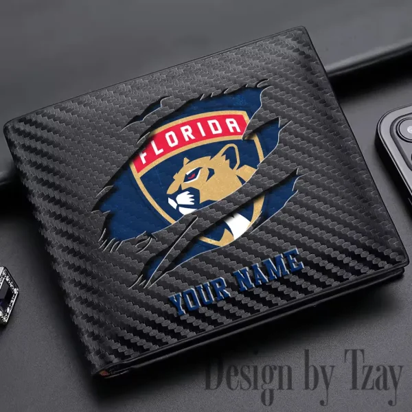 Florida Panthers NHL Carbon Wallet ID Credit Card Holder License Money Bag SPTCWCCH044