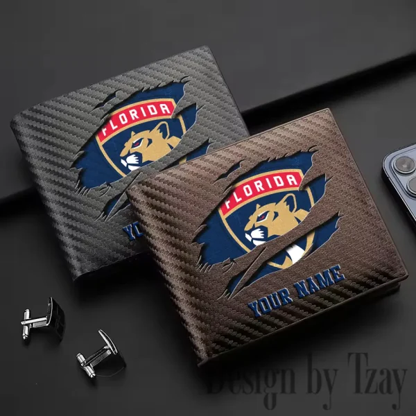 Florida Panthers NHL Carbon Wallet ID Credit Card Holder License Money Bag SPTCWCCH044 - Image 3