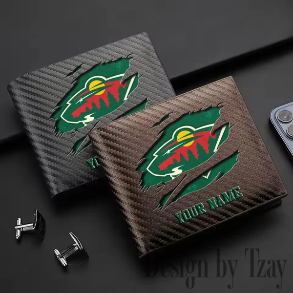 Minnesota Wild NHL Carbon Wallet ID Credit Card Holder License Money Bag SPTCWCCH046 - Image 2