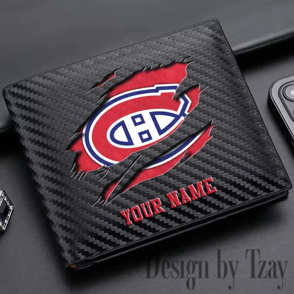 Montréal Canadiens NHL Carbon Wallet ID Credit Card Holder License Money Bag SPTCWCCH047