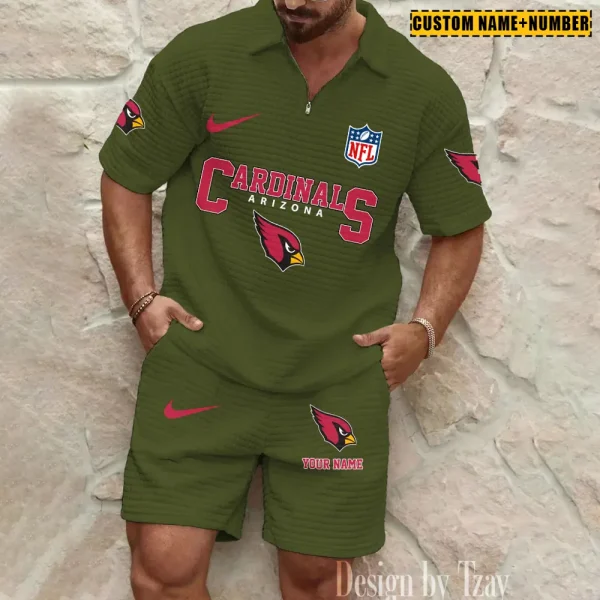 Arizona Cardinals New Spring And Summer Leisure Sports Fitness Tide Male Short Sleeve Shorts Two-Piece Set BSPTWHZSS409
