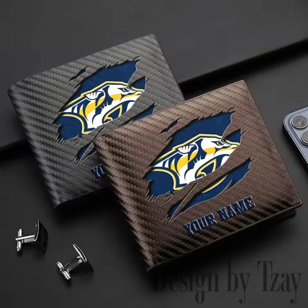 Nashville Predators NHL Carbon Wallet ID Credit Card Holder License Money Bag SPTCWCCH048