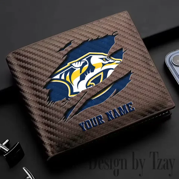 Nashville Predators NHL Carbon Wallet ID Credit Card Holder License Money Bag SPTCWCCH048 - Image 2
