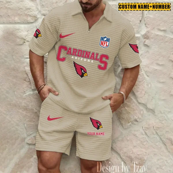Arizona Cardinals New Spring And Summer Leisure Sports Fitness Tide Male Short Sleeve Shorts Two-Piece Set BSPTWHZSS409 - Image 5