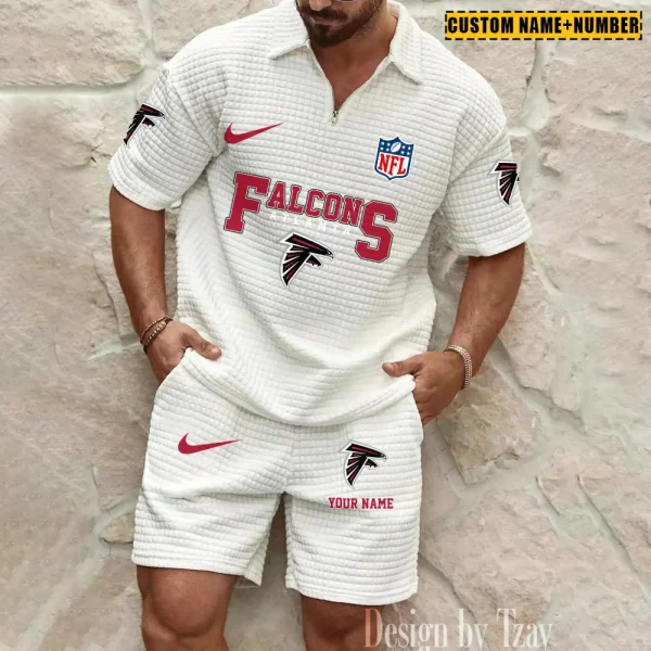 Atlanta Falcons New Spring And Summer Leisure Sports Fitness Tide Male Short Sleeve Shorts Two-Piece Set BSPTWHZSS410 - Image 5
