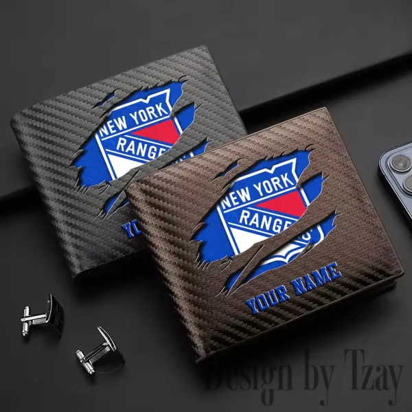 New York Rangers NHL Carbon Wallet ID Credit Card Holder License Money Bag SPTCWCCH051