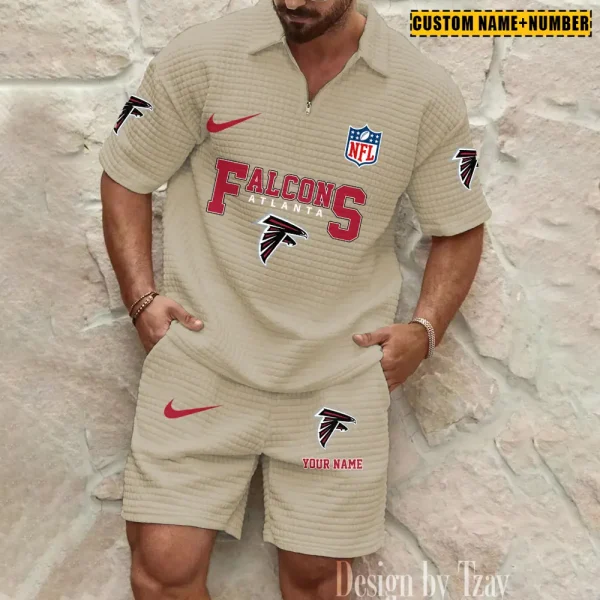 Atlanta Falcons New Spring And Summer Leisure Sports Fitness Tide Male Short Sleeve Shorts Two-Piece Set BSPTWHZSS410 - Image 4