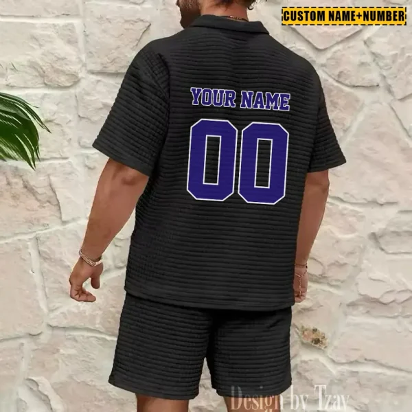 Baltimore Ravens New Spring And Summer Leisure Sports Fitness Tide Male Short Sleeve Shorts Two-Piece Set BSPTWHZSS411 - Image 6