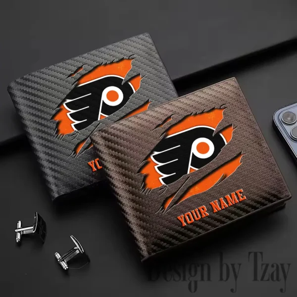 Philadelphia Flyers NHL Carbon Wallet ID Credit Card Holder License Money Bag SPTCWCCH053