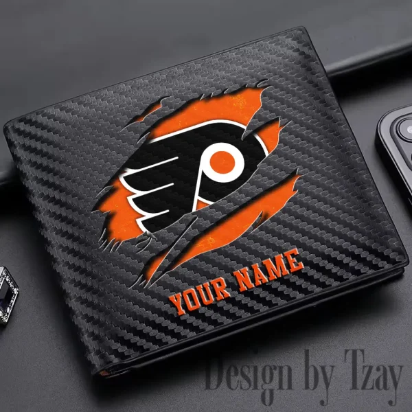 Philadelphia Flyers NHL Carbon Wallet ID Credit Card Holder License Money Bag SPTCWCCH053 - Image 2