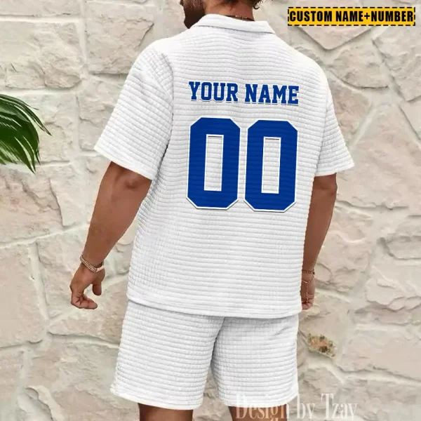 Buffalo Bills New Spring And Summer Leisure Sports Fitness Tide Male Short Sleeve Shorts Two-Piece Set BSPTWHZSS412 - Image 4