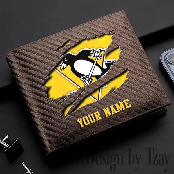 Pittsburgh Penguins NHL Carbon Wallet ID Credit Card Holder License Money Bag SPTCWCCH054 - Image 2