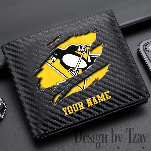 Pittsburgh Penguins NHL Carbon Wallet ID Credit Card Holder License Money Bag SPTCWCCH054 - Image 3